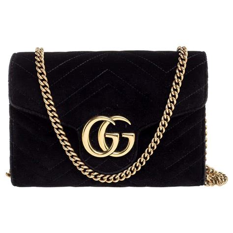 gucci velvet wallet on chain|Gucci small wallet on chain.